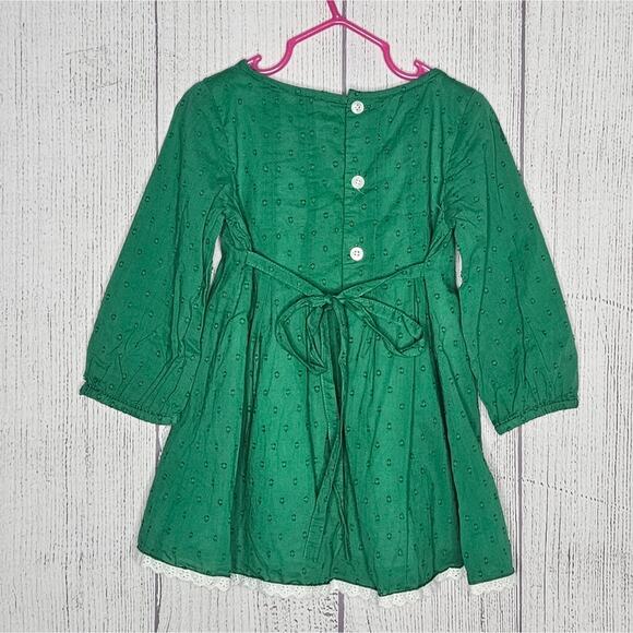 Well Dressed Wolf Green Swiss Dot JuJu A-line Dress, size 2T - Picture 3 of 5